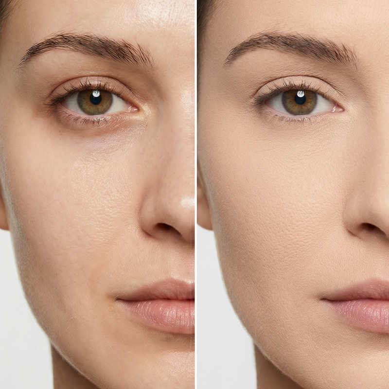 CLOUD TOUCH מייקאפ פודרה גוון CT1 לפני ואחרי